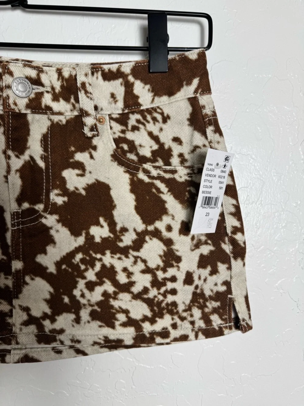 PacSun Cow Print Low Rise Denim Micro Skirt